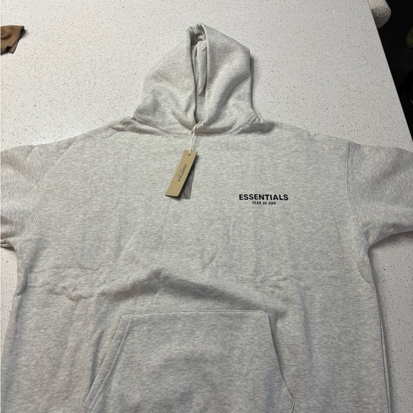 Essentials Light Gray Hoodie Sweater for Men